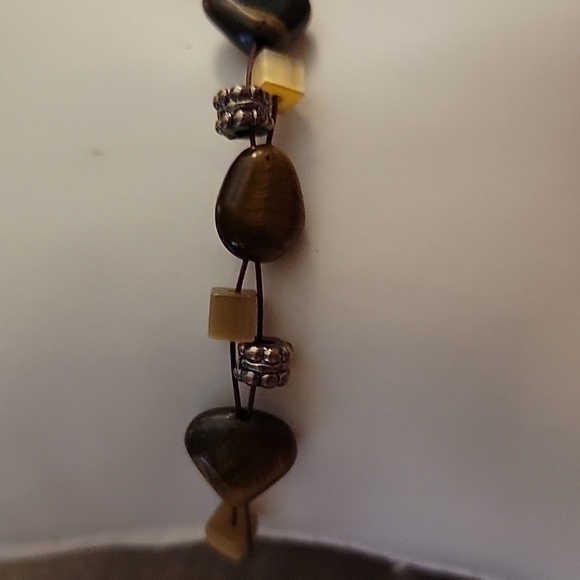 3/$30 HANDMADE Cowboy Core Western Tiger Eye Beaded Twisted Torsade Bracelet - Picture 3 of 5